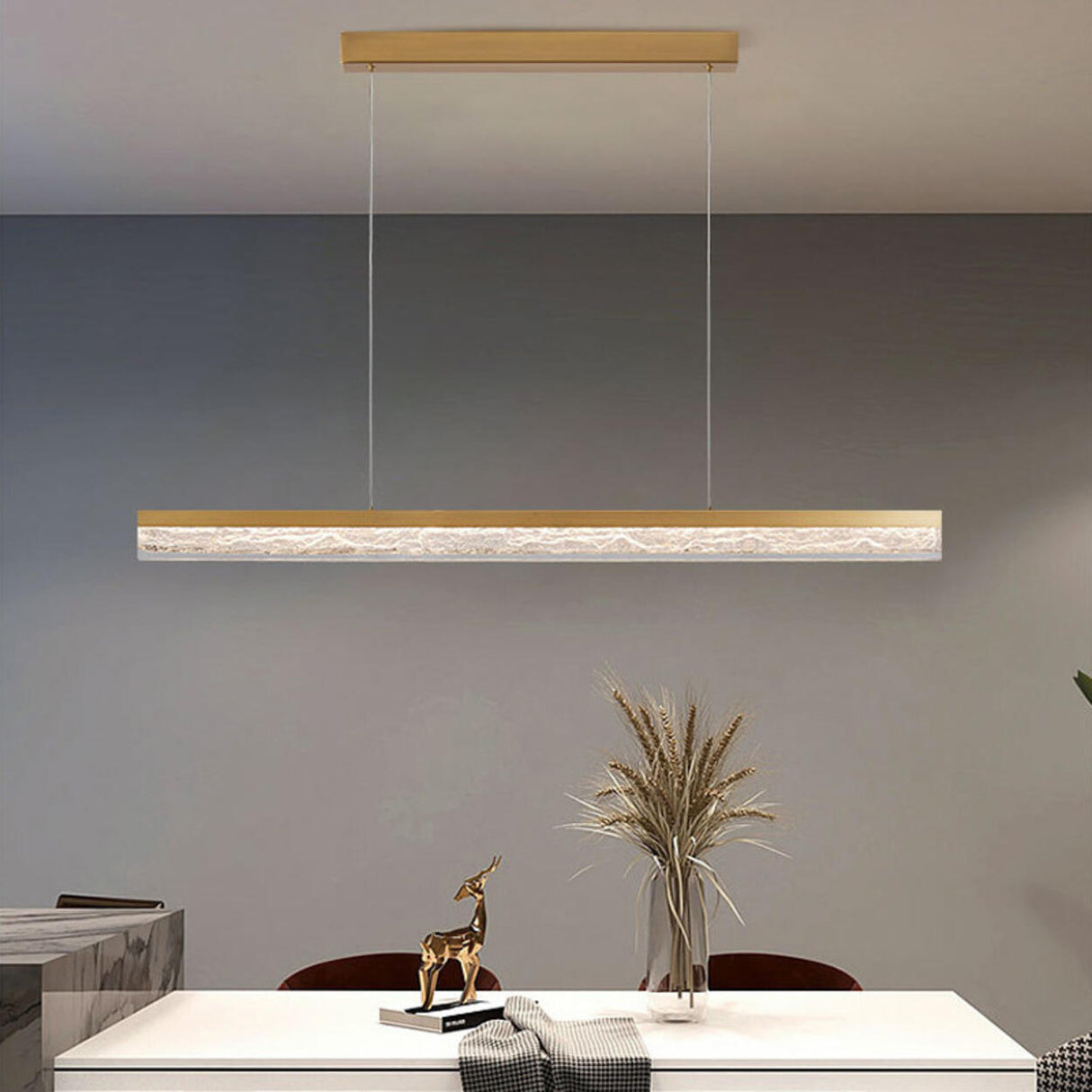 Simple Linear Adjustable LED Island Pendant Light Image - 3