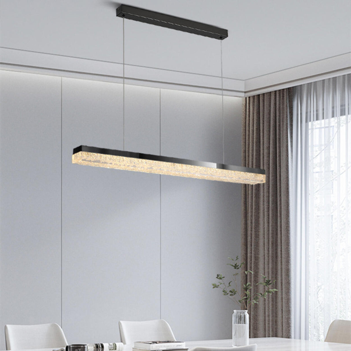 Simple Linear Adjustable LED Island Pendant Light Image - 4