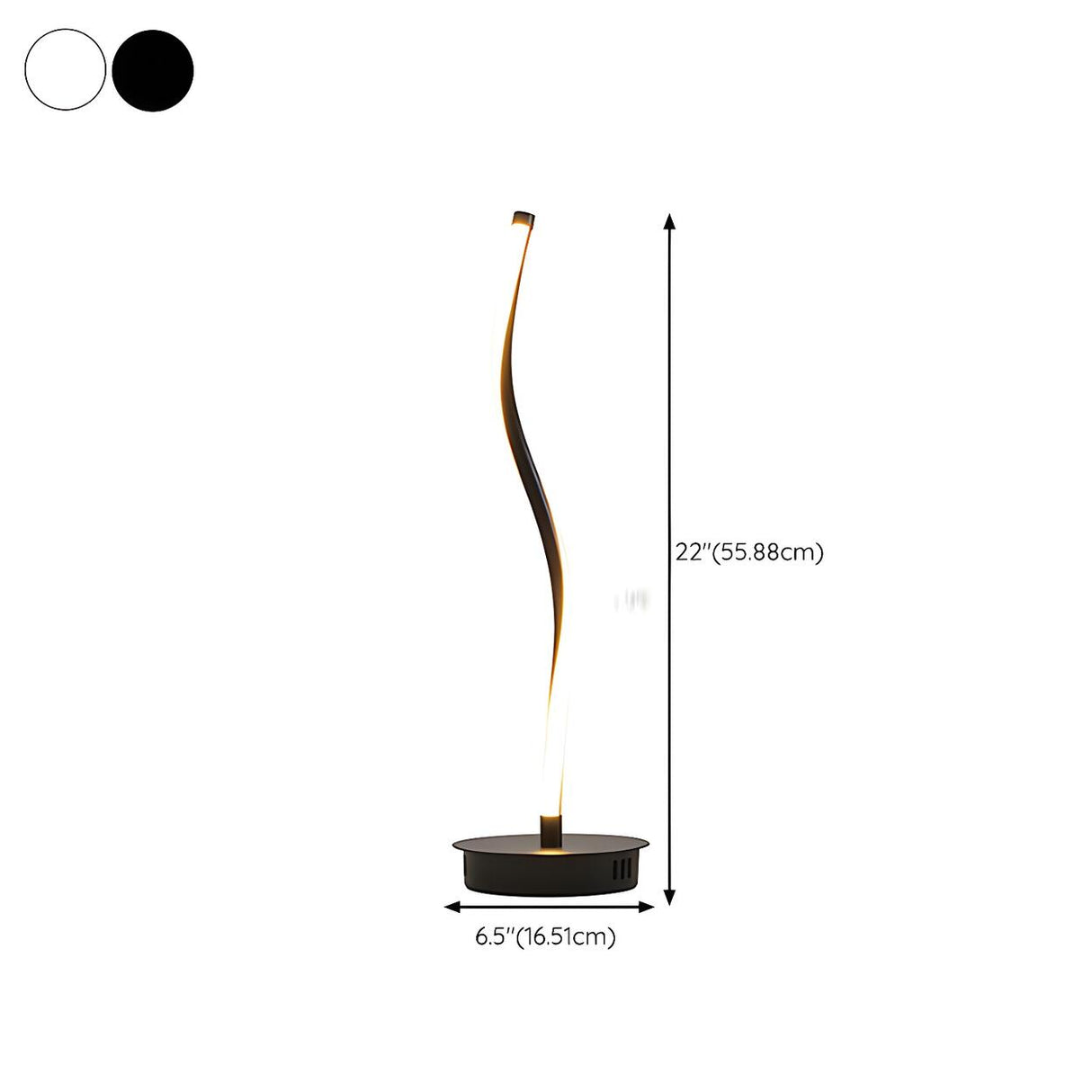 Simple Linear Spiral Candle Cordless LED Table Lamp 