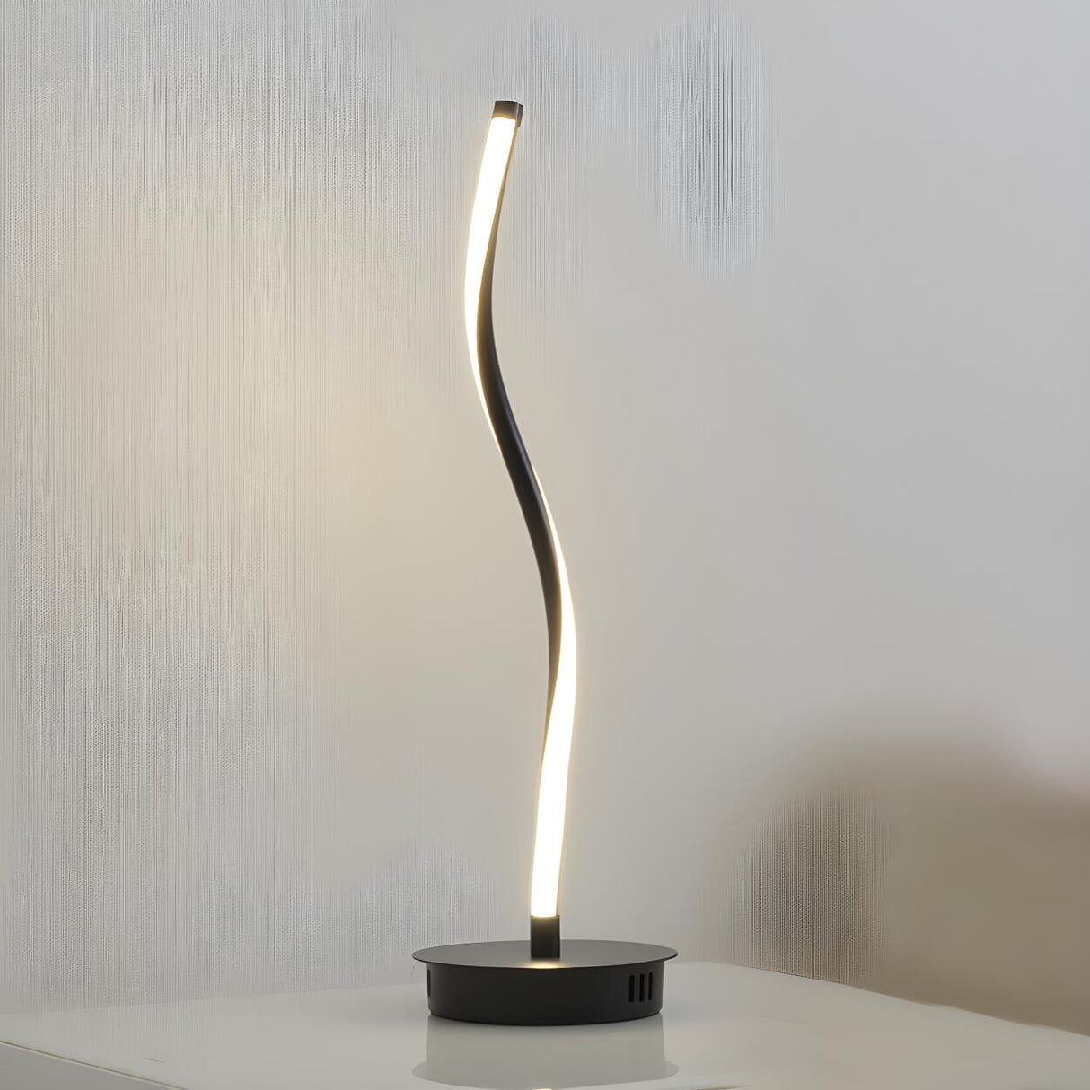 Simple Linear Spiral Candle Cordless LED Table Lamp Image - 6