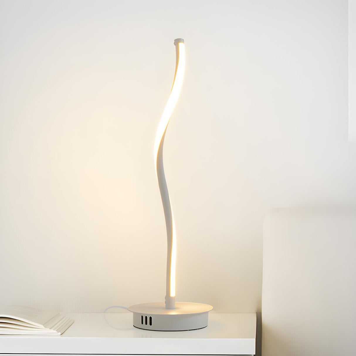 Simple Linear Spiral Candle Cordless LED Table Lamp Image - 7