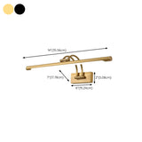 Simple Linear Vanity Light with Pull Chain Switch #size