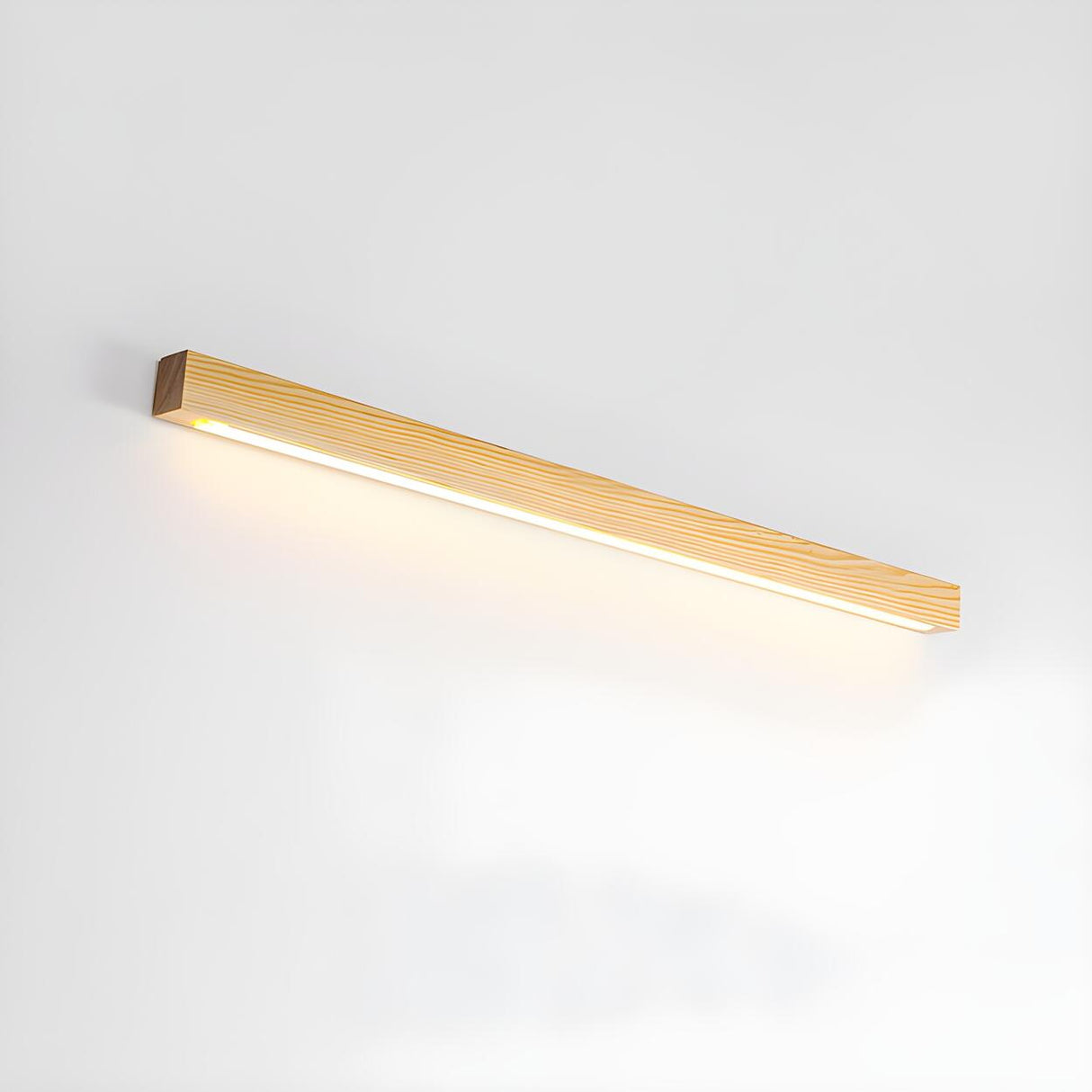 Simple Linear Wooden LED Wall Mount Light Fixture Image - 10