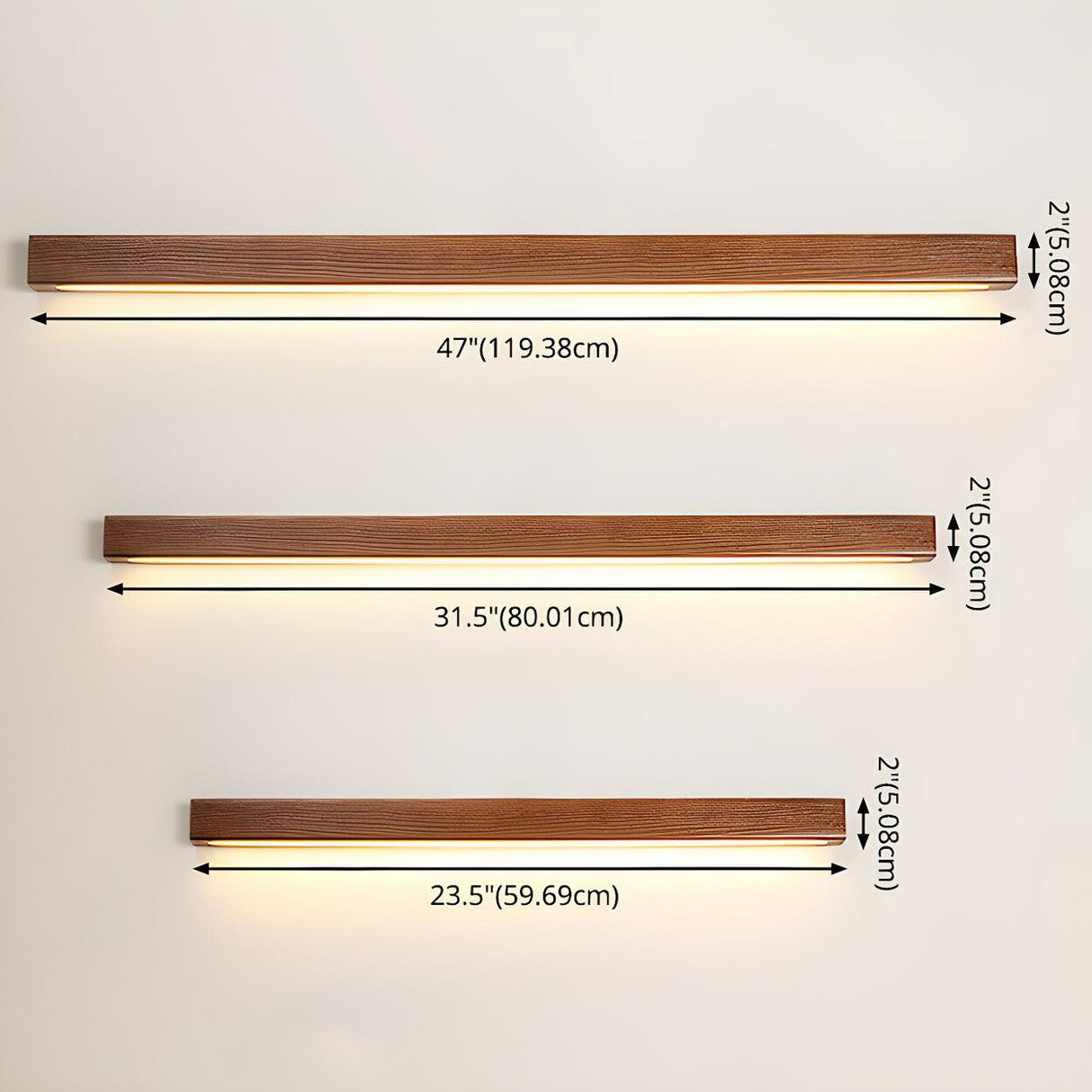 Simple Linear Wooden LED Wall Mount Light Fixture Image - 11