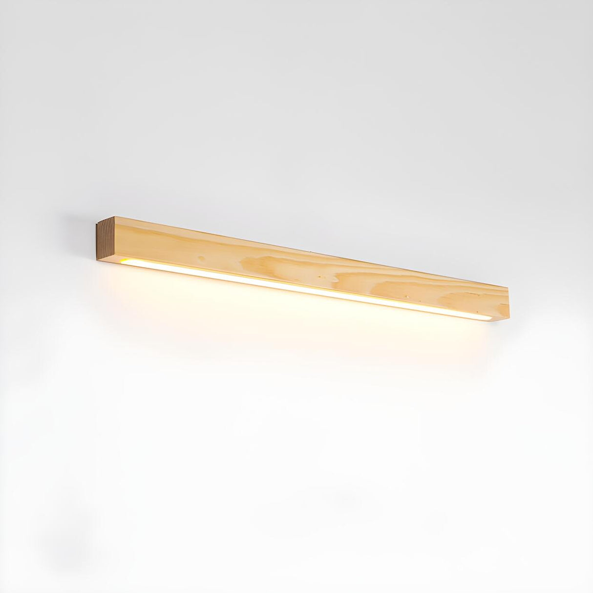 Simple Linear Wooden LED Wall Mount Light Fixture Image - 12