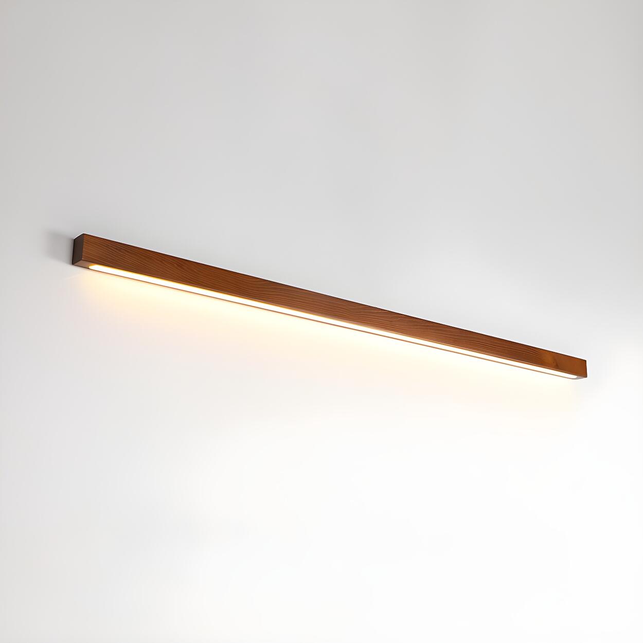 Simple Linear Wooden LED Wall Mount Light Fixture Image - 2