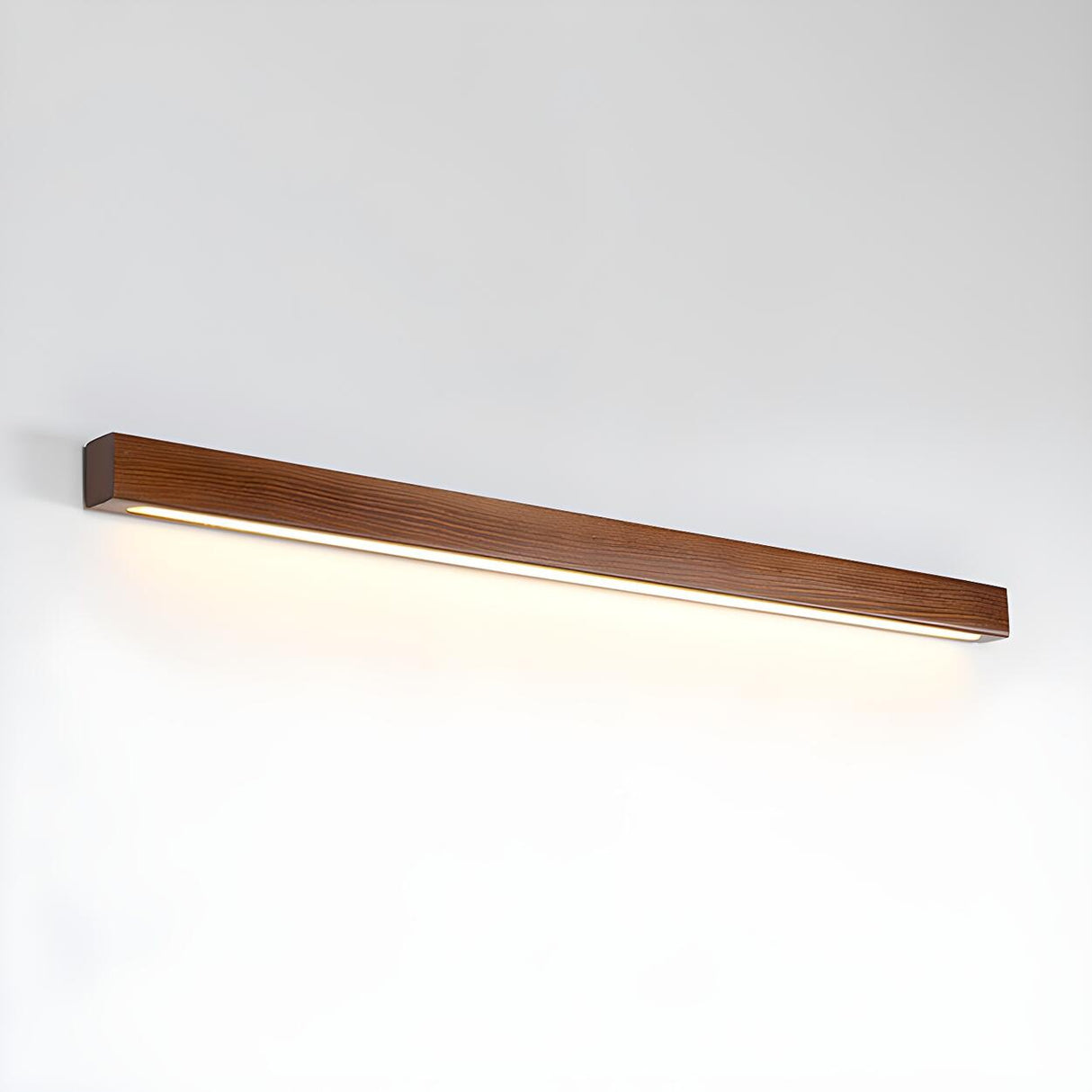 Simple Linear Wooden LED Wall Mount Light Fixture Image - 3