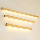 Simple Linear Wooden LED Wall Mount Light Fixture Image - 4