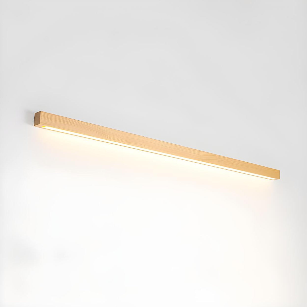 Simple Linear Wooden LED Wall Mount Light Fixture Image - 7