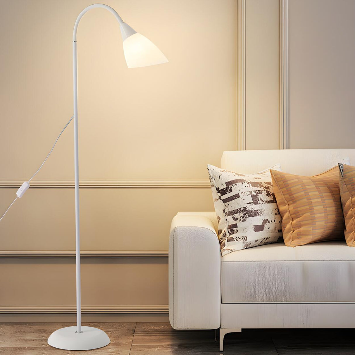 Simple Living Room Modern Black Cone Metal Floor Lamp Image - 13