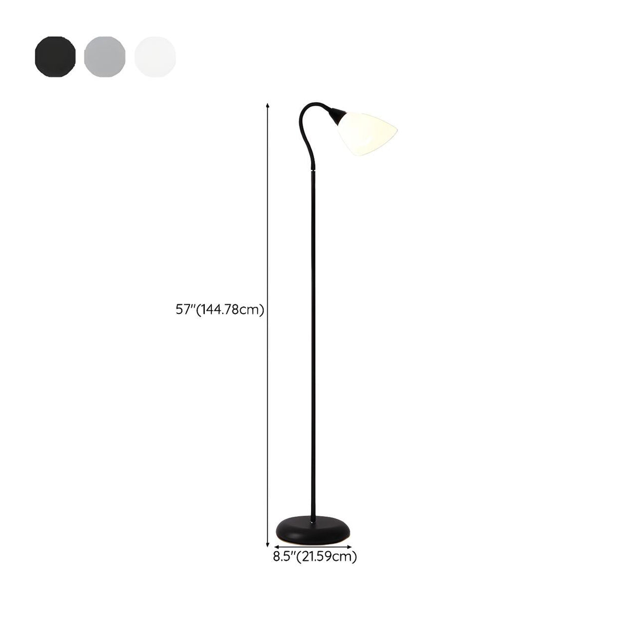 Simple Living Room Modern Black Cone Metal Floor Lamp 