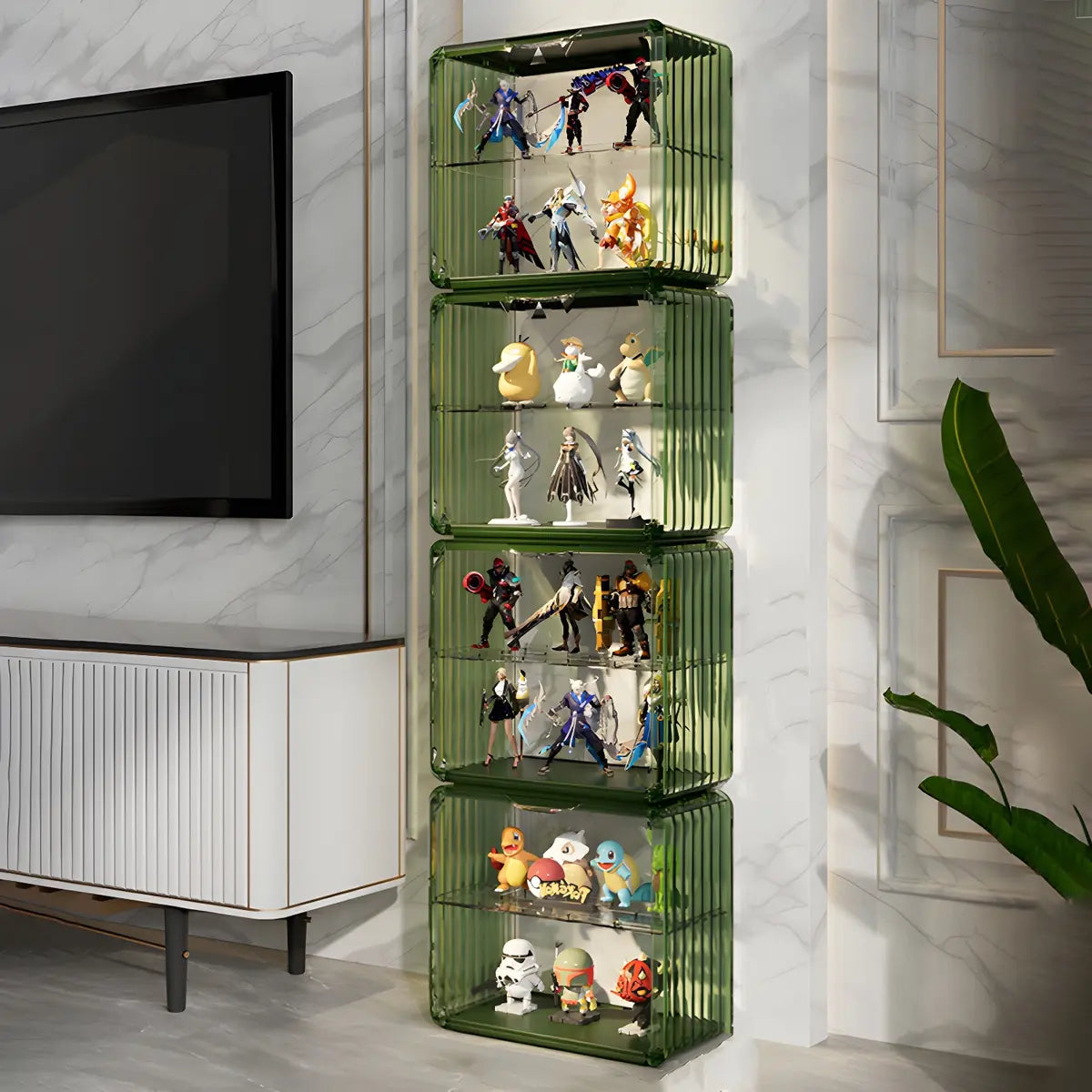 Simple Living Room Stackable Clear Display Cabinet Image - 14