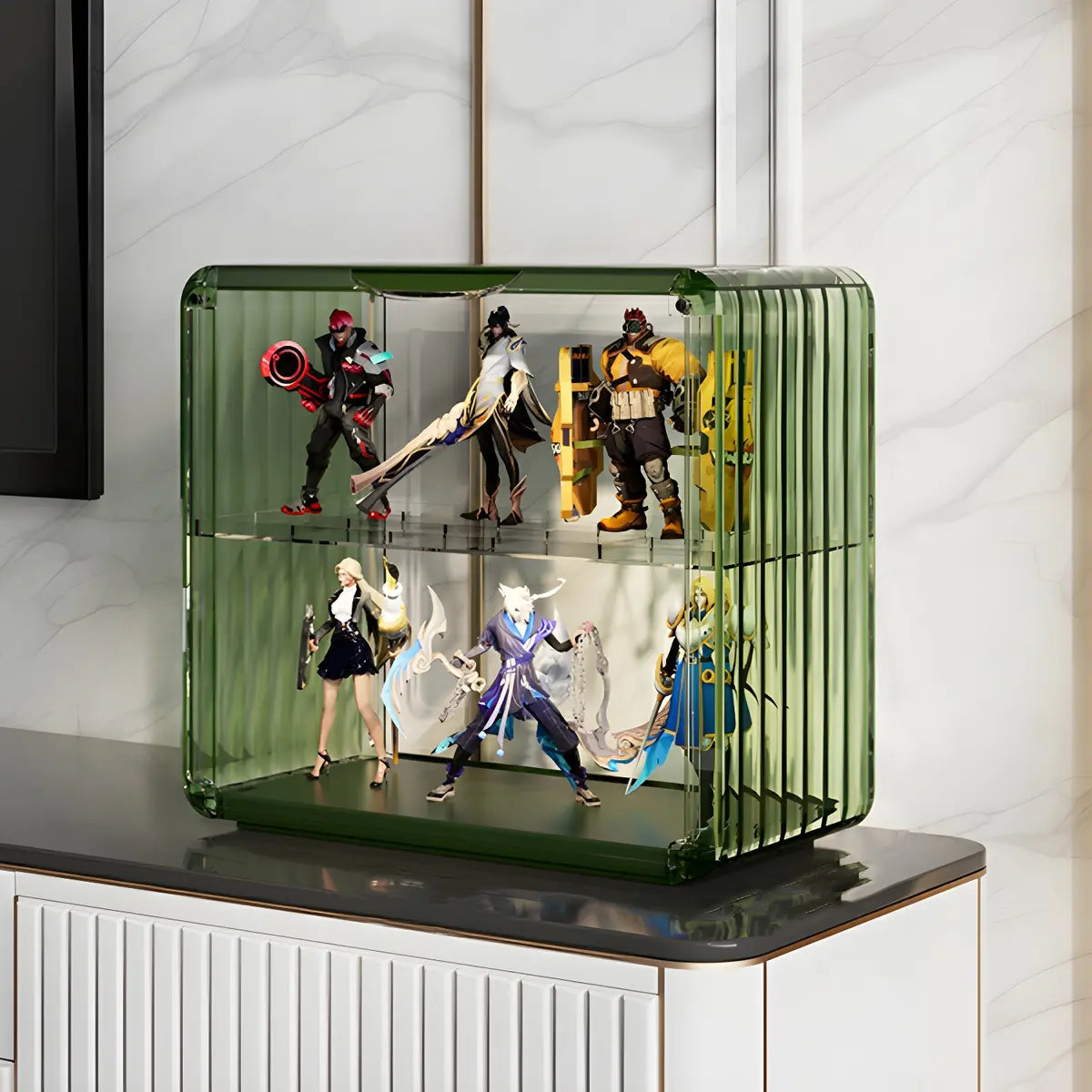 Simple Living Room Stackable Clear Display Cabinet Image - 24