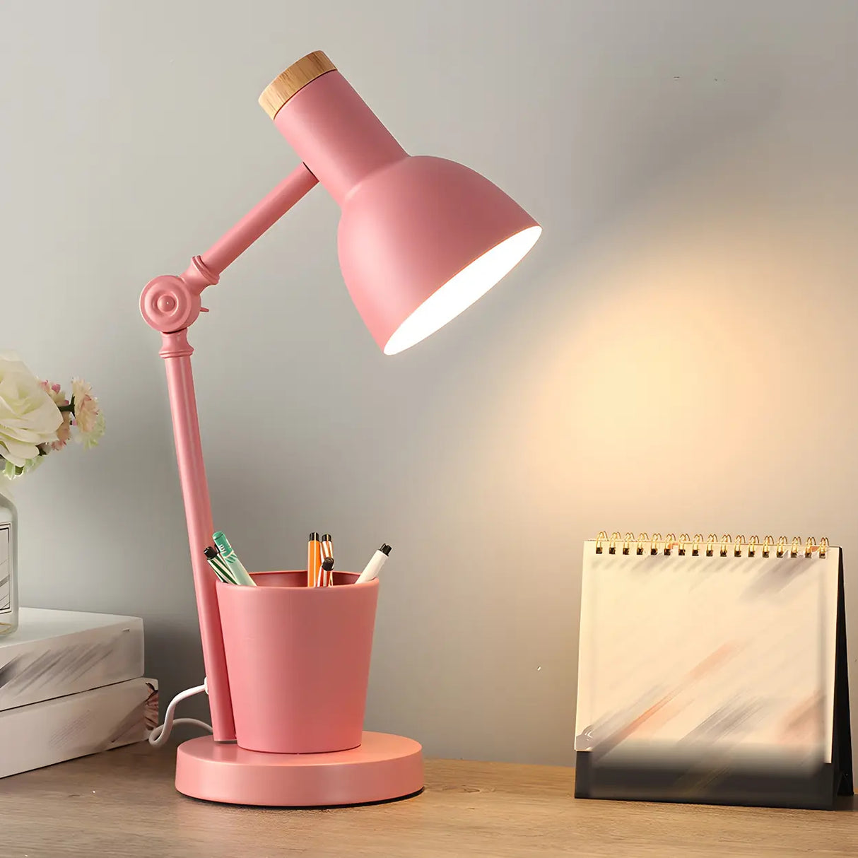 Simple Macaron Bell-Shaped Metal Bedroom Table Lamp Image - 5