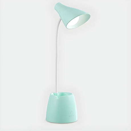 Simple Macaron Conical Shade Rechargeable Table Lamp Image - 2