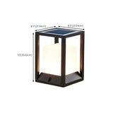 Simple Metal Black Frame Solar Outdoor White Cube Lamp Image - 15