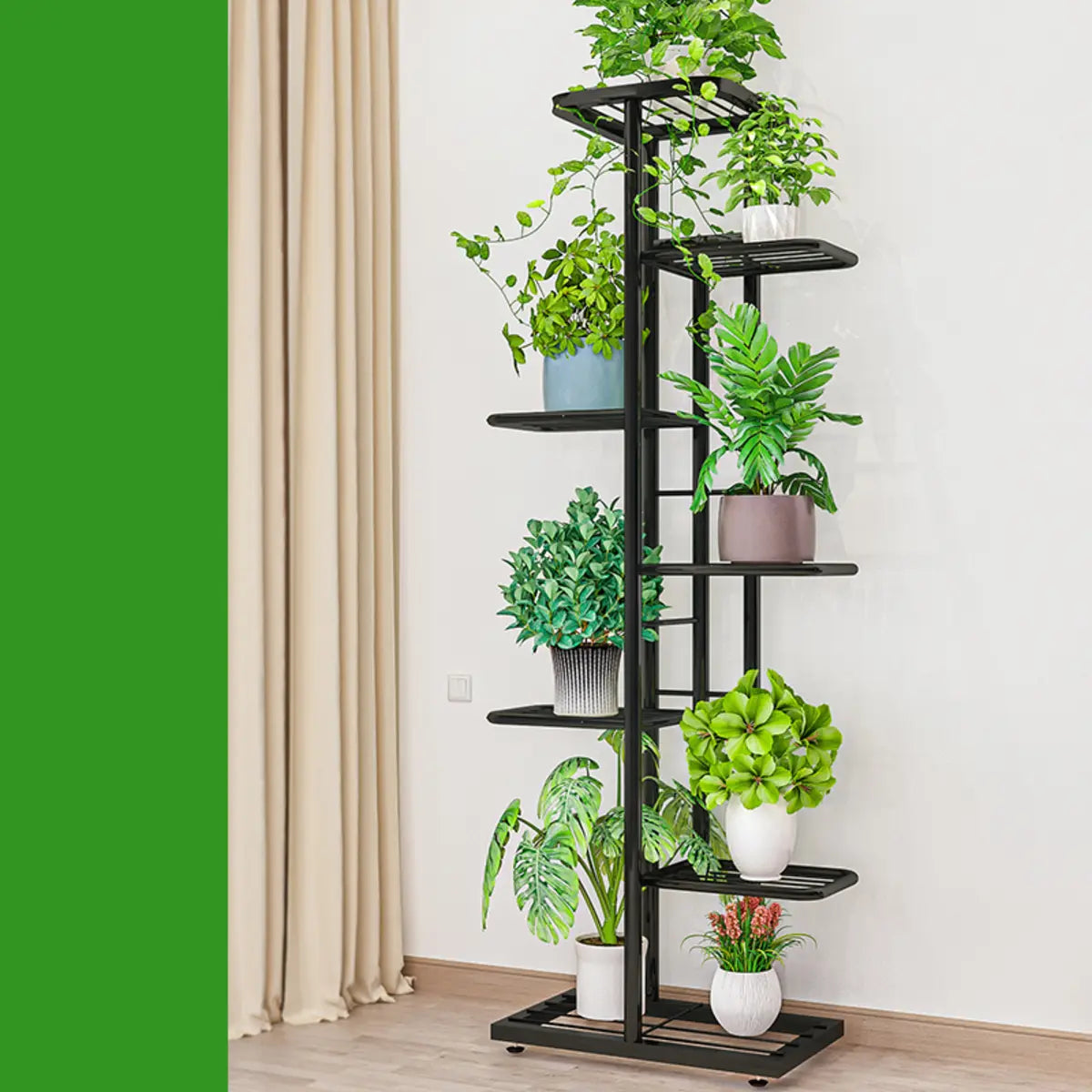 Simple Metal Frame Floor Multi-Tier Plant Stand White Image - 18