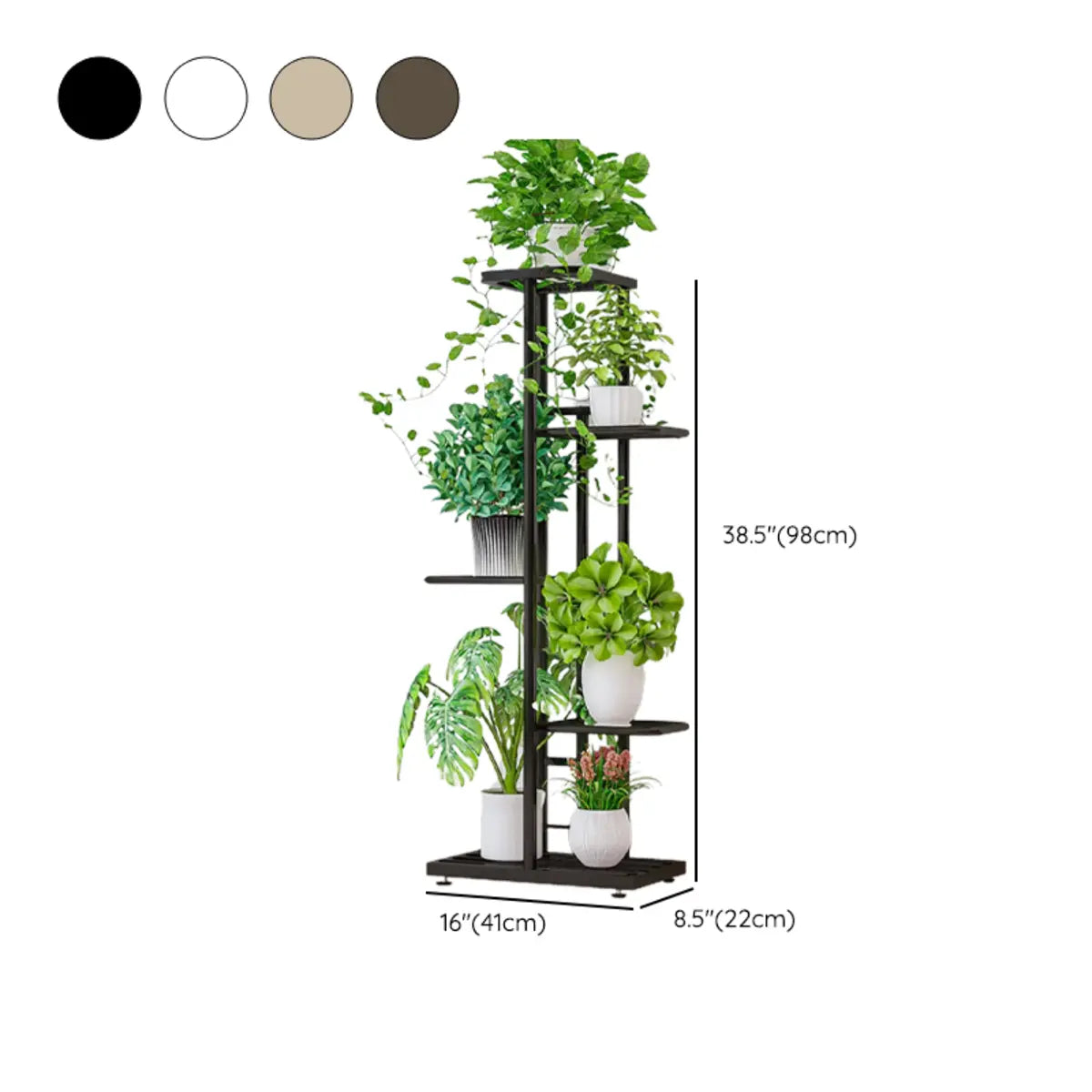 Simple Metal Frame Floor Multi-Tier Plant Stand White Image - 36