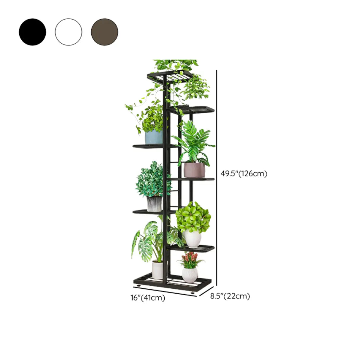 Simple Metal Frame Floor Multi-Tier Plant Stand White Image - 38