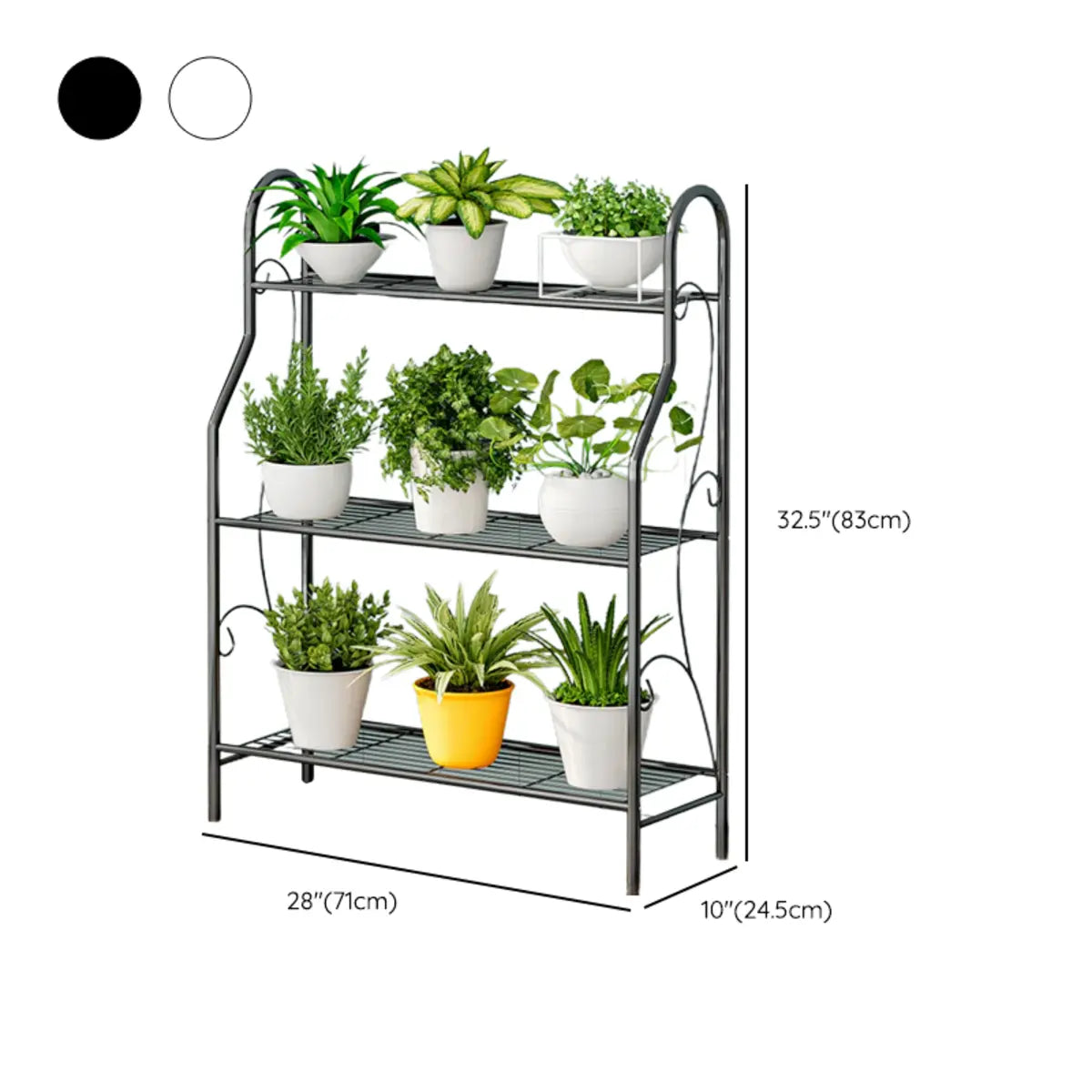 Simple Metal Frame Floor Multi-Tier Plant Stand White Image - 41