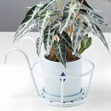 Simple Metal Frame Floor Multi-Tier Plant Stand White Image - 6