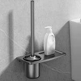 Simple Metal Grey Bathroom Hardware Set with Shelves Image - 4