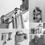 Simple Metal Grey Bathroom Hardware Set with Shelves Image - 7