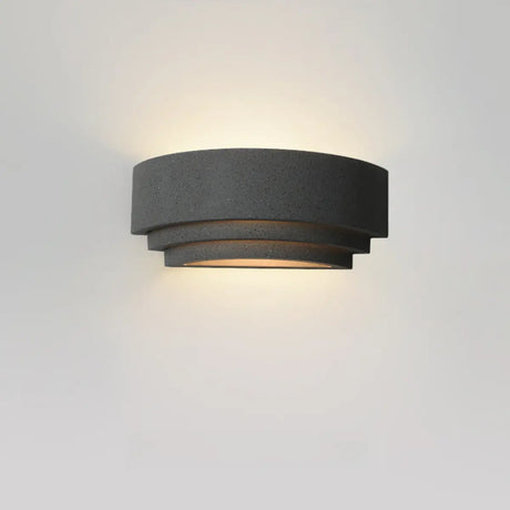 Simple Mini Concrete Multi-Tier Arch Wall Light Grey Image - 1