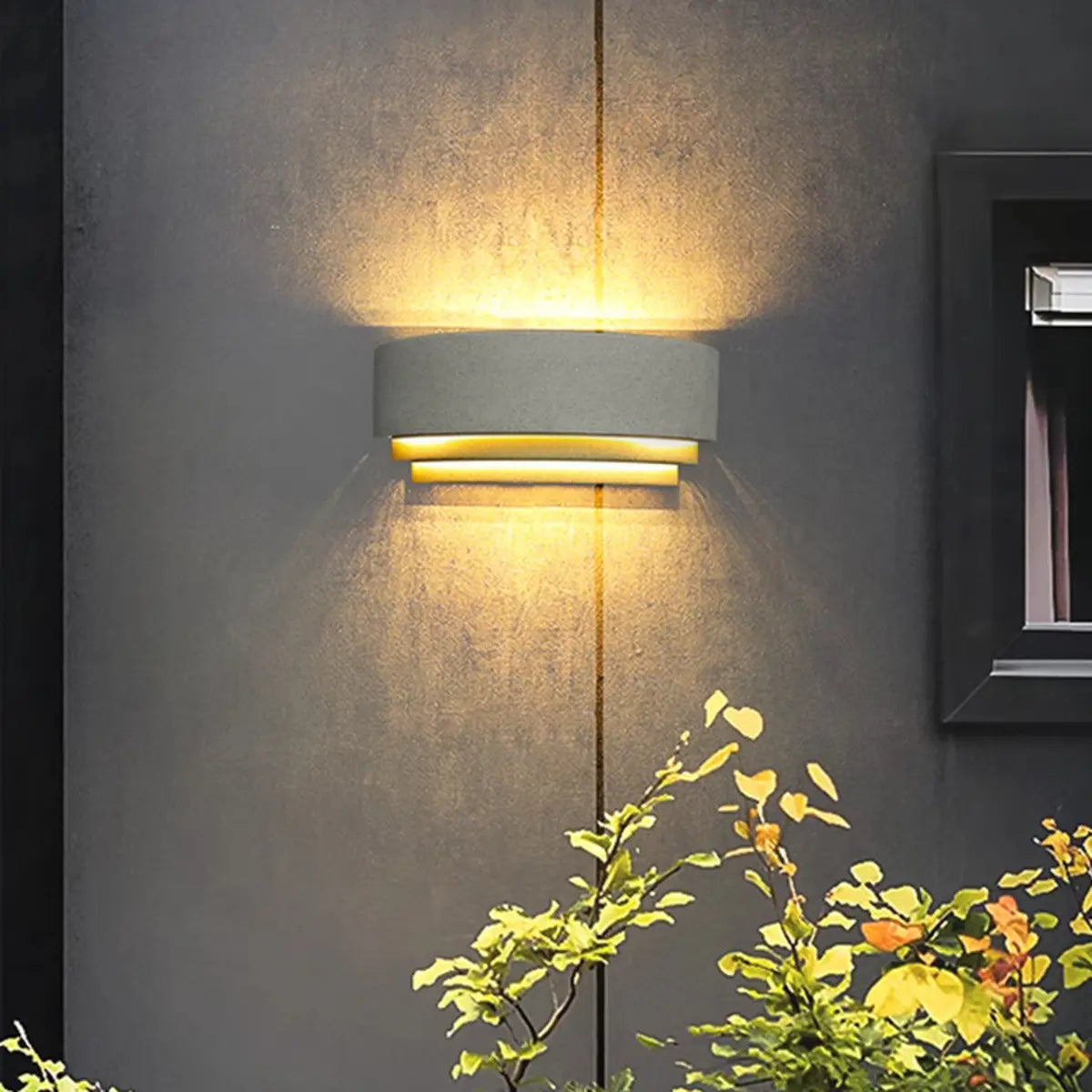 Simple Mini Concrete Multi-Tier Arch Wall Light Grey Image - 4