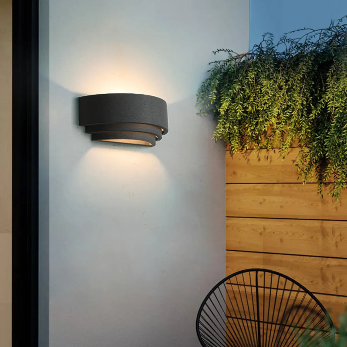 Simple Mini Concrete Multi-Tier Arch Wall Light Grey Image - 6