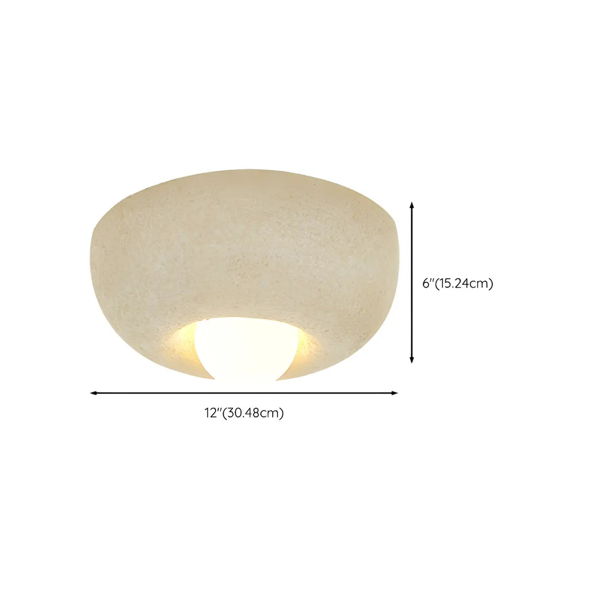 Simple Mini Cream Geometric Flush Mount Ceiling Light 