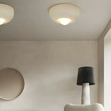 Simple Mini Cream Geometric Flush Mount Ceiling Light Image - 2