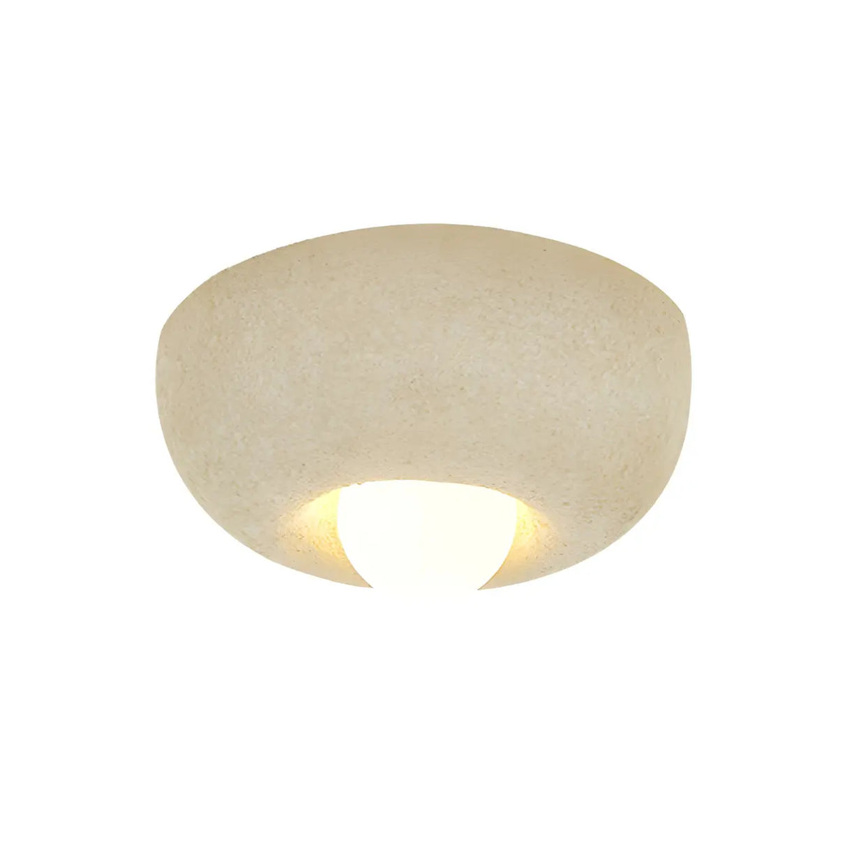 Simple Mini Cream Geometric Flush Mount Ceiling Light Image - 5