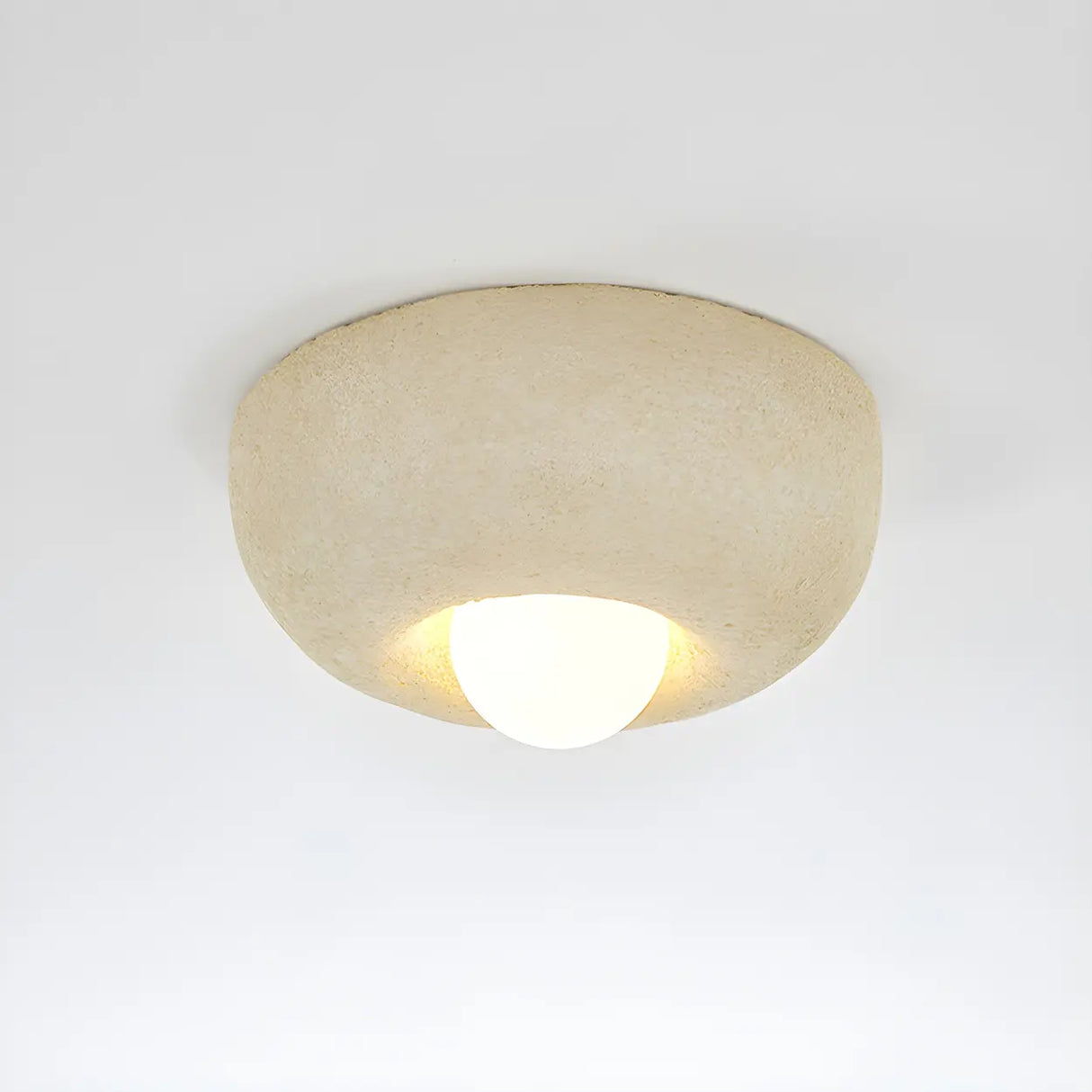 Simple Mini Cream Geometric Flush Mount Ceiling Light Image - 6