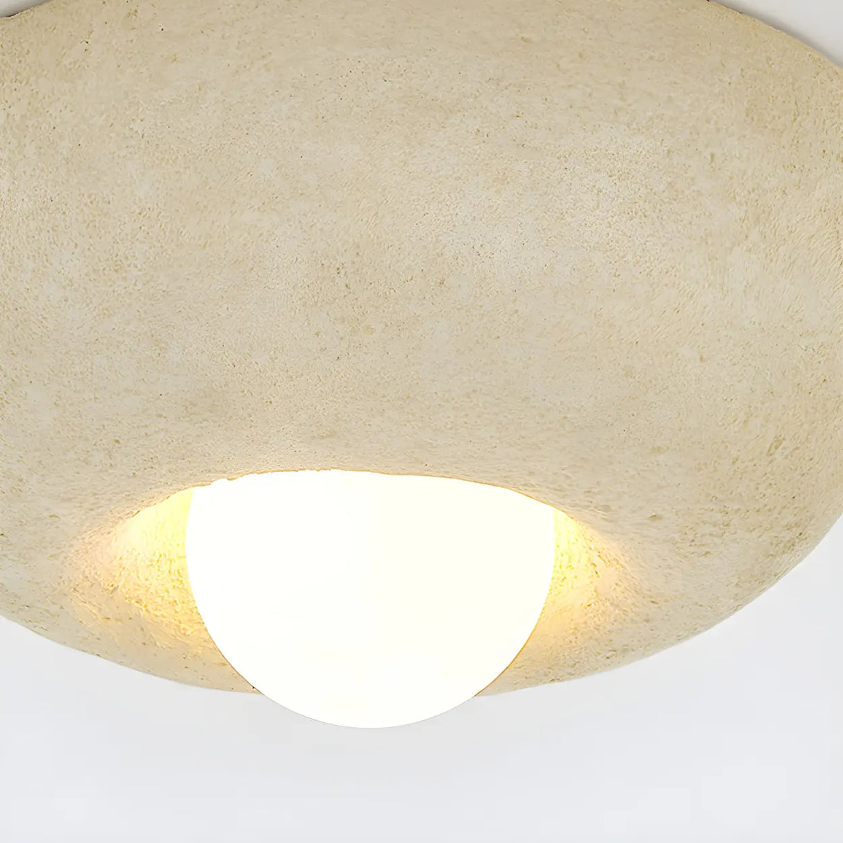 Simple Mini Cream Geometric Flush Mount Ceiling Light Image - 9