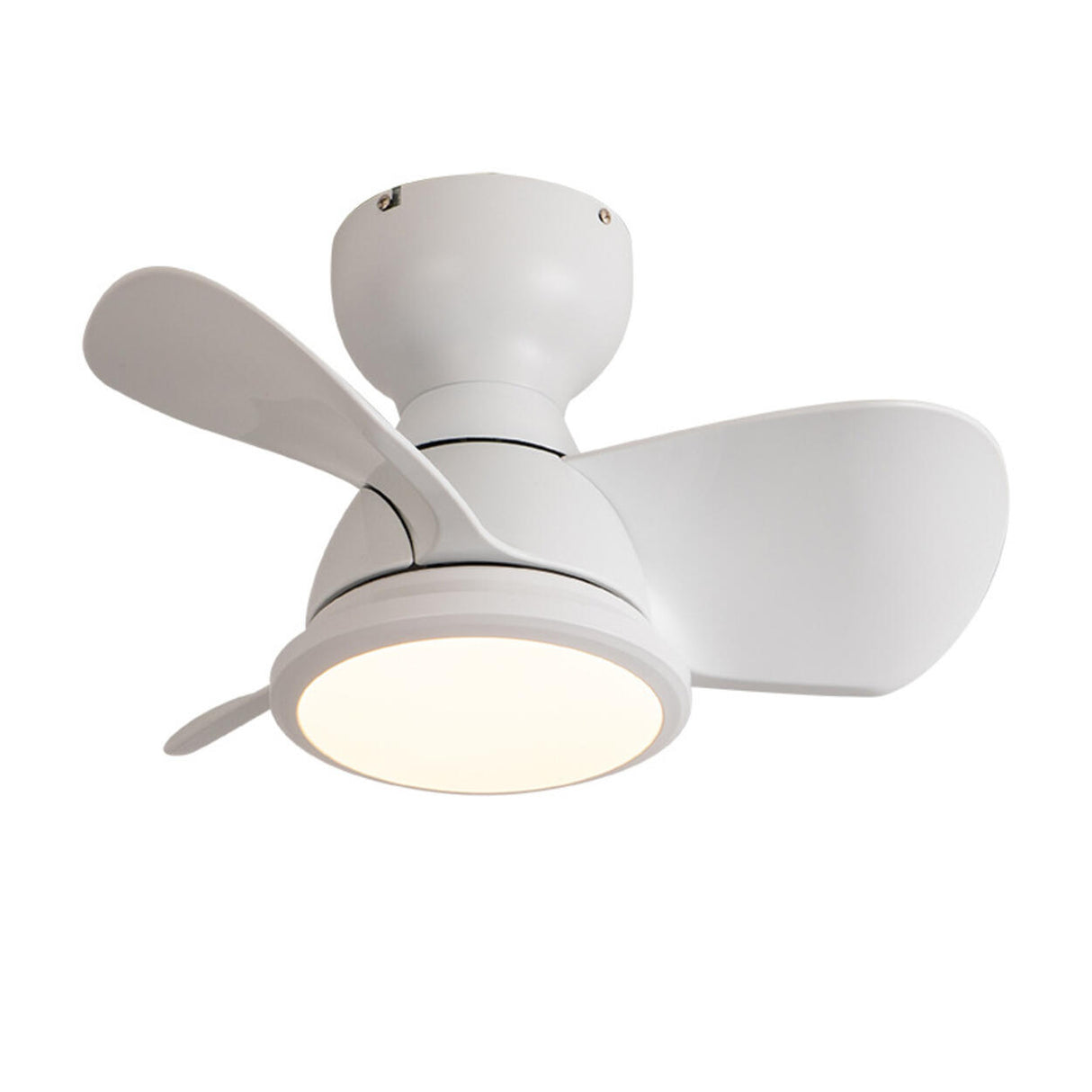 Simple Mini Flush Modern 3 Blade Ceiling Fan with Light Image - 10