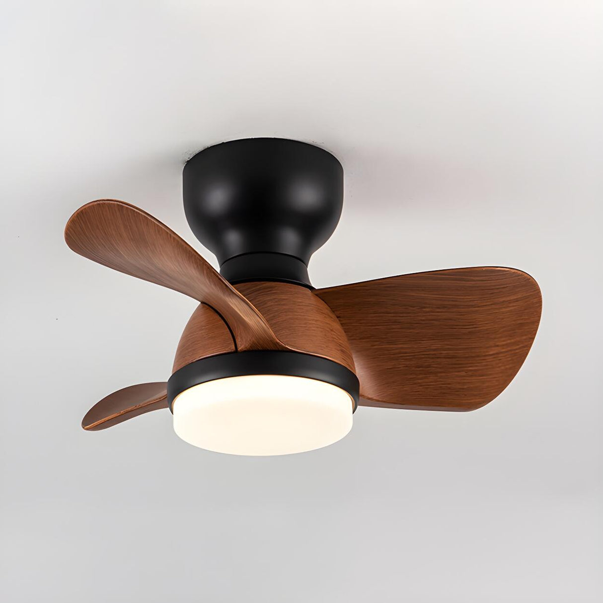 Simple Mini Flush Modern 3 Blade Ceiling Fan with Light Image - 11