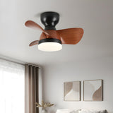 Simple Mini Flush Modern 3 Blade Ceiling Fan with Light Image - 19