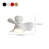 Simple Mini Flush Modern 3 Blade Ceiling Fan with Light #size