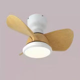 Simple Mini Flush Modern 3 Blade Ceiling Fan with Light Image - 7