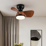 Simple Mini Flush Modern 3 Blade Ceiling Fan with Light Image - 8