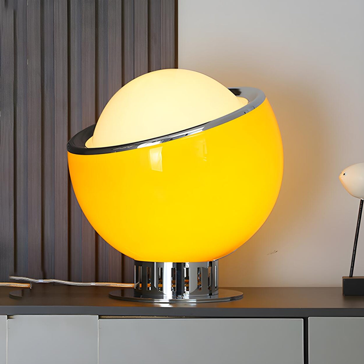 Simple Mini Semicircle Globe Glass Shade Table Lamp Image - 12