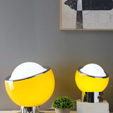 Simple Mini Semicircle Globe Glass Shade Table Lamp Image - 3