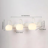 Simple Mini White Glass Globe Wall Vanity Light 3-Bulb Image - 10