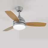 Simple Modern 3-Blade LED Remote Ceiling Fan with Light Image - 8