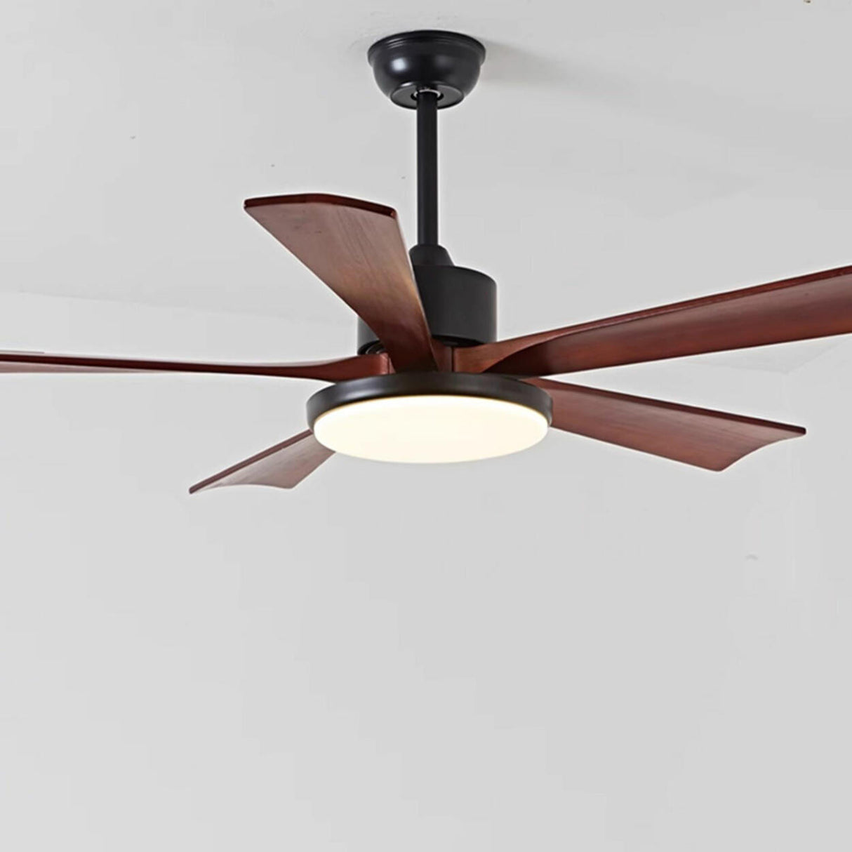 Simple Modern 5 Blade Solid Wood Ceiling Fan with Light Image - 8