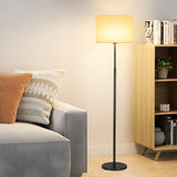 Simple Modern Adjustable Drum Black Floor Lamp Image - 1