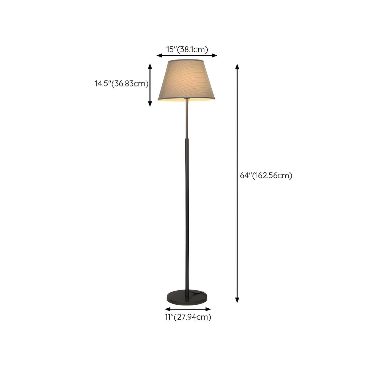 Simple Modern Adjustable Drum Black Floor Lamp 