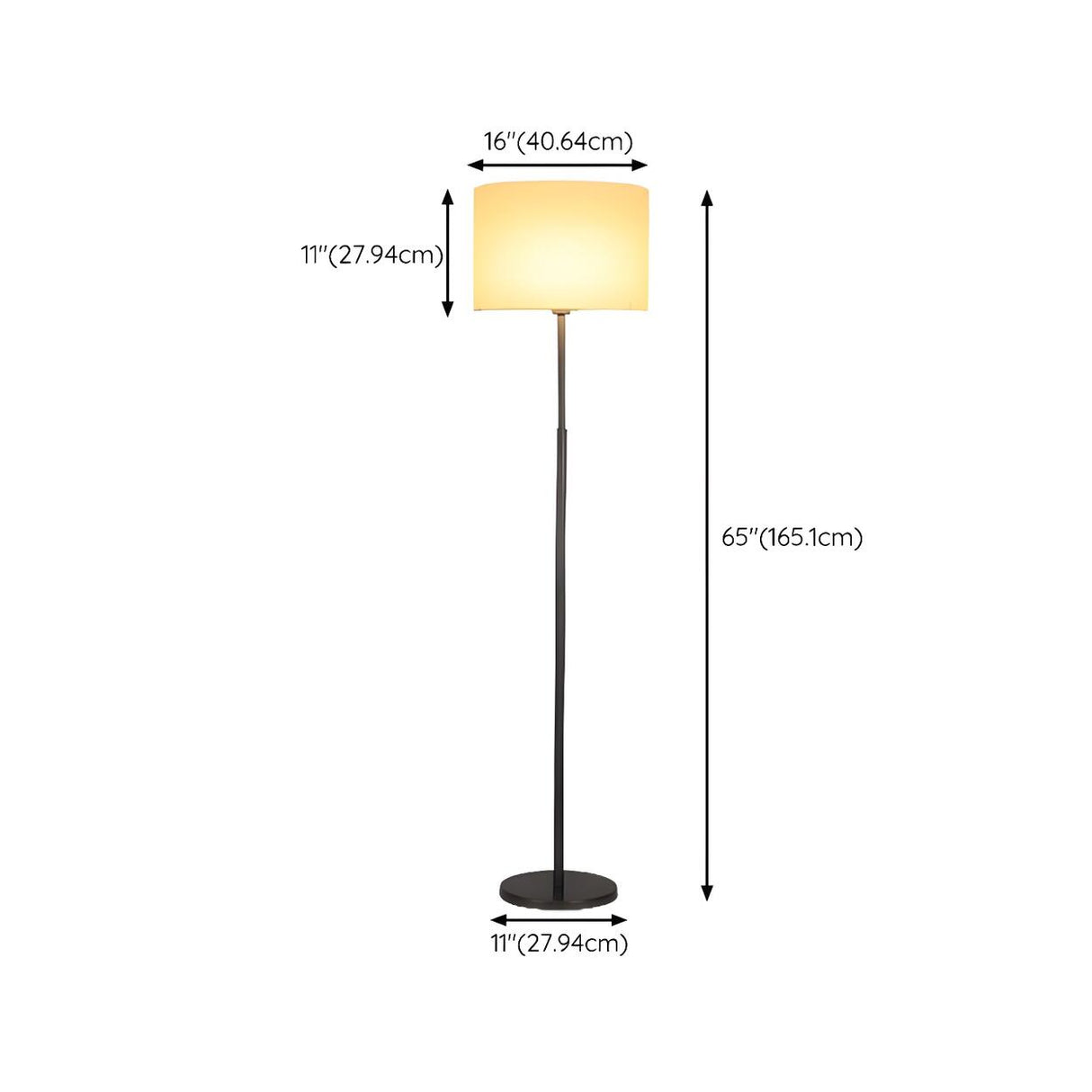 Simple Modern Adjustable Drum Black Floor Lamp Image - 13