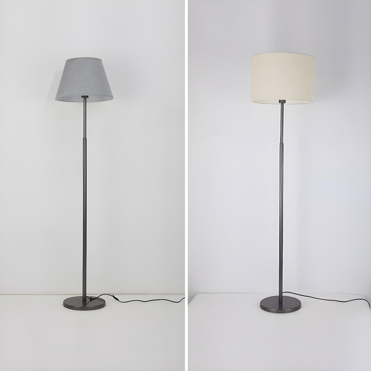 Simple Modern Adjustable Drum Black Floor Lamp Image - 7